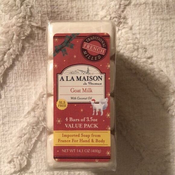 French Milled Goat Milk & Coconut Oil Hand & Body Soap set of four - Picture 5 of 5